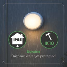 4lite KUDO LED Wall/Ceiling Light Bulkhead  with Microwave Sensor White  18W 1700lm