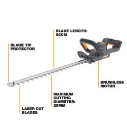 Titan  TTI1208GHT 55cm 18V Li-Ion TXP Brushless Cordless Hedge Trimmer - Bare