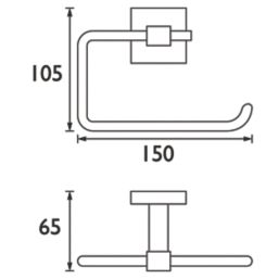 Bristan  Square Toilet Roll Holder Black