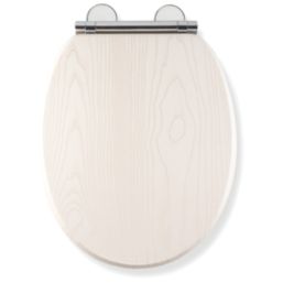Croydex Maitland Soft-Close with Quick-Release Flex-Fix Toilet Seat Moulded Wood White
