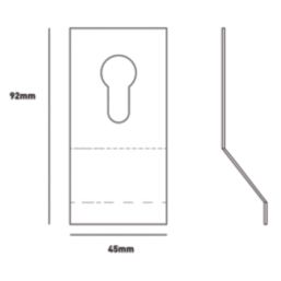 Eclipse Non Fire Rated Matt Black Euro Profile Cylinder Pull 45mm
