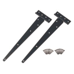 GateMate Black Straight Medium Tee Hinges  140mm x 18" x 450mm 2 Pack