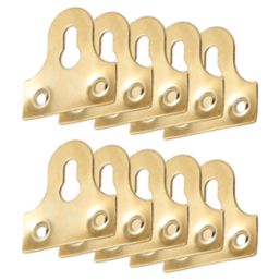 Essentials Slotted Mirror Plates Electro Brass 32mm x 32mm x 32mm 10 Pack