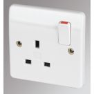 MK Logic Plus 13A 1-Gang DP Switched Plug Socket White