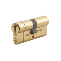 Yale Fire Rated 1 Star 6-Pin Euro Cylinder 40-40 (80mm) Polished Brass