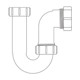 Flomasta Tubular Swivel P Trap White 32mm