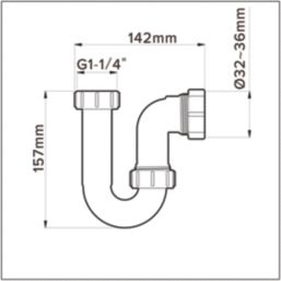 Flomasta Tubular Swivel P Trap White 32mm
