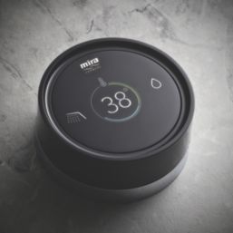 Mira Platinum Remote Single Outlet Gravity-Pumped Thermostatic Black/Chrome Wireless Digital Shower Valve & Controller