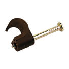 Tower Brown Round Coaxial Cable Clips 6-7mm 100 Pack