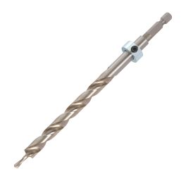 Trend  Hex Shank Double-Flute Pilot Wood Short - Pocket Hole Drill 9.5mm x 160mm