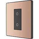 British General Evolve 1-Gang 2-Way LED Single Secondary Trailing Edge Touch Dimmer Switch  Copper with Black Inserts