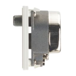 Contactum Media Modular Coaxial TV / FM & Twin Satellite Socket White
