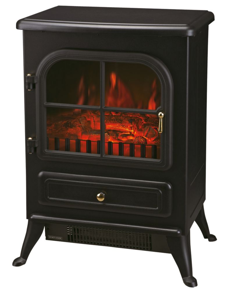 Black Electric Stove Fire 415mm x 548mm Screwfix