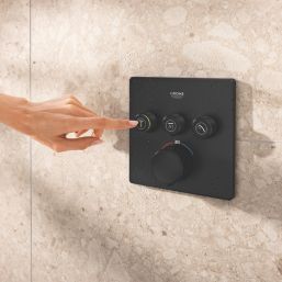 Grohe Precision SmartControl HP Rear-Fed Concealed Matt Black Thermostatic Shower System