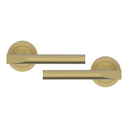 Cooke & Lewis Wembrit Lever on Rose Door Handles Pair Brushed Brass