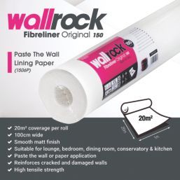Wallrock White Fibreliner Wallpaper 1000mm x 20m