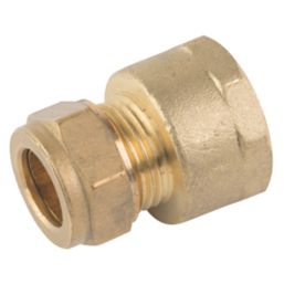 Midbrass  Brass Compression Adapting Female Iron Coupler 3/4" x 1/2"