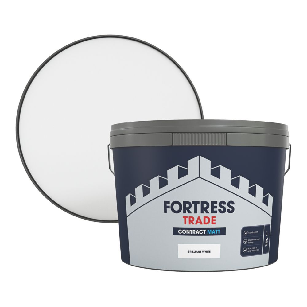Fortress Trade Contract 10Ltr Brilliant White Matt Emulsion Paint