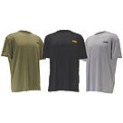 DeWalt Performance Short Sleeve T-Shirt Black, Gunsmoke & Grey X Large 24.01" Chest 3 Pack
