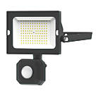 4lite Advantage Outdoor LED Floodlight With PIR Sensor Black 20W 1700lm