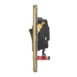 Contactum Lyric 20A 1-Gang DP Control Switch Brushed Brass with Neon with Black Inserts