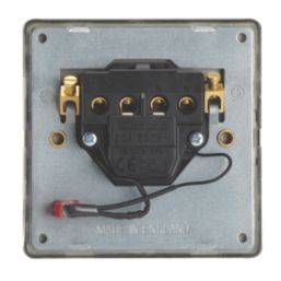 Contactum Lyric 20A 1-Gang DP Control Switch Brushed Brass with Neon with Black Inserts