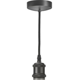 Knightsbridge Vintage 6" Pendant Set Light Fitting E27 Smoked Bronze 3 1/2"