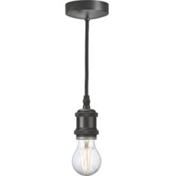 Knightsbridge Vintage 6" Pendant Set Light Fitting E27 Smoked Bronze 3 1/2"