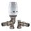 Danfoss RAS-B² 10mm x 1/2" White/Nickel-Plated Angled & L/S Traditional Thermostatic Radiator Valve & Lockshield