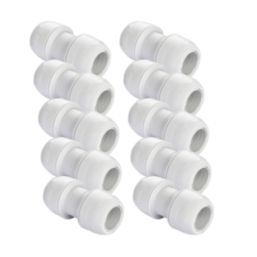 Hep2O  Plastic Push-Fit Equal Keyless Coupler 22mm 10 Pack