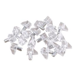 Essentials MDF Flat Shelf Supports Clear 50 Pack