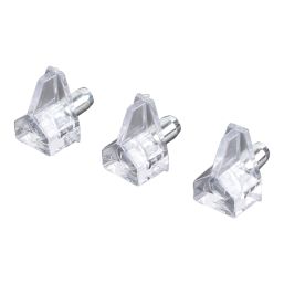 Essentials MDF Flat Shelf Supports Clear 50 Pack