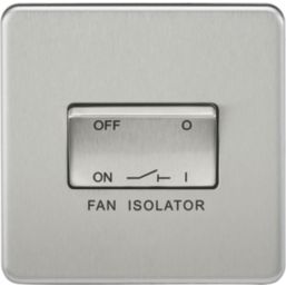 Knightsbridge  10AX 1-Gang TP Fan Isolator Switch Brushed Chrome