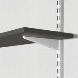RB UK Antibacterial BioCoat Twin Slot Shelf Brackets White 370mm x 10mm 10 Pack