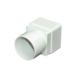 FloPlast  Square to Round Drainage Adaptor White 65mm