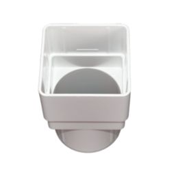 FloPlast  Square to Round Drainage Adaptor White 65mm