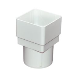 FloPlast  Square to Round Drainage Adaptor White 65mm
