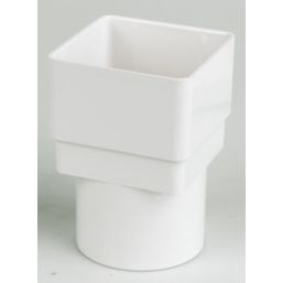 FloPlast  Square to Round Drainage Adaptor White 65mm