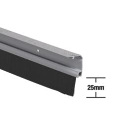 Stormguard Bottom Door Brush Draught Excluder Chrome 1m