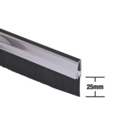 Stormguard Bottom Door Brush Draught Excluder Chrome 1m