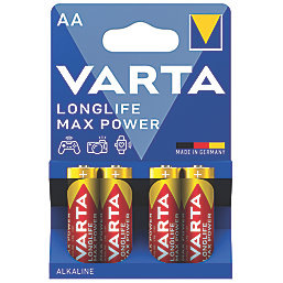 Varta Longlife Max Power AA Alkaline Batteries 4 Pack