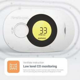 FireAngel  FA3322 Battery Standalone Digital Display Carbon Monoxide Alarm