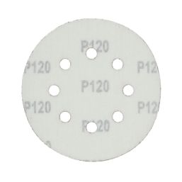 Flexovit  A203F 120 Grit 8-Hole Punched Multi-Material Sanding Discs 125mm 6 Pack