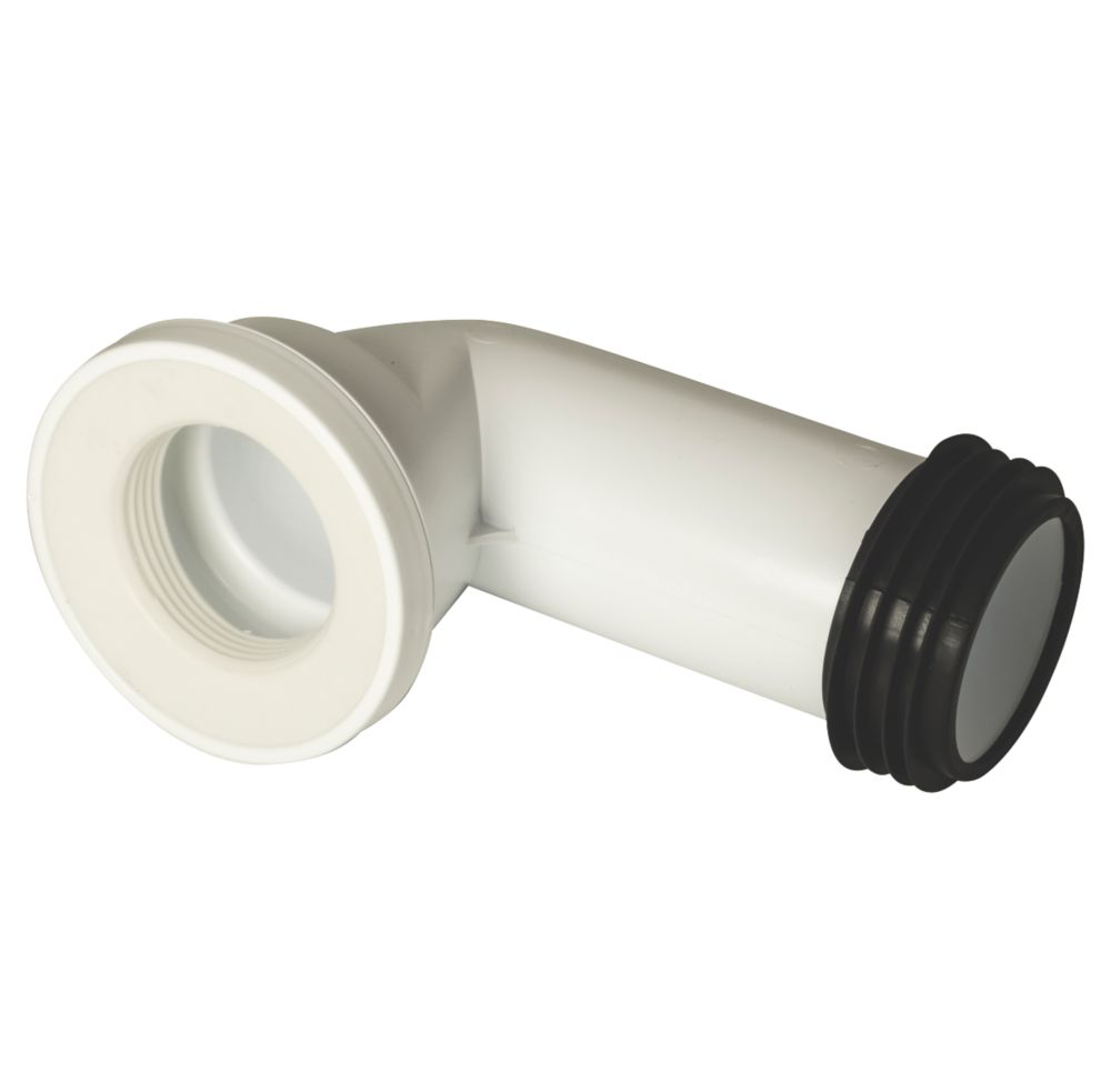FloPlast Rigid 90° Angled Connector White 300mm Screwfix