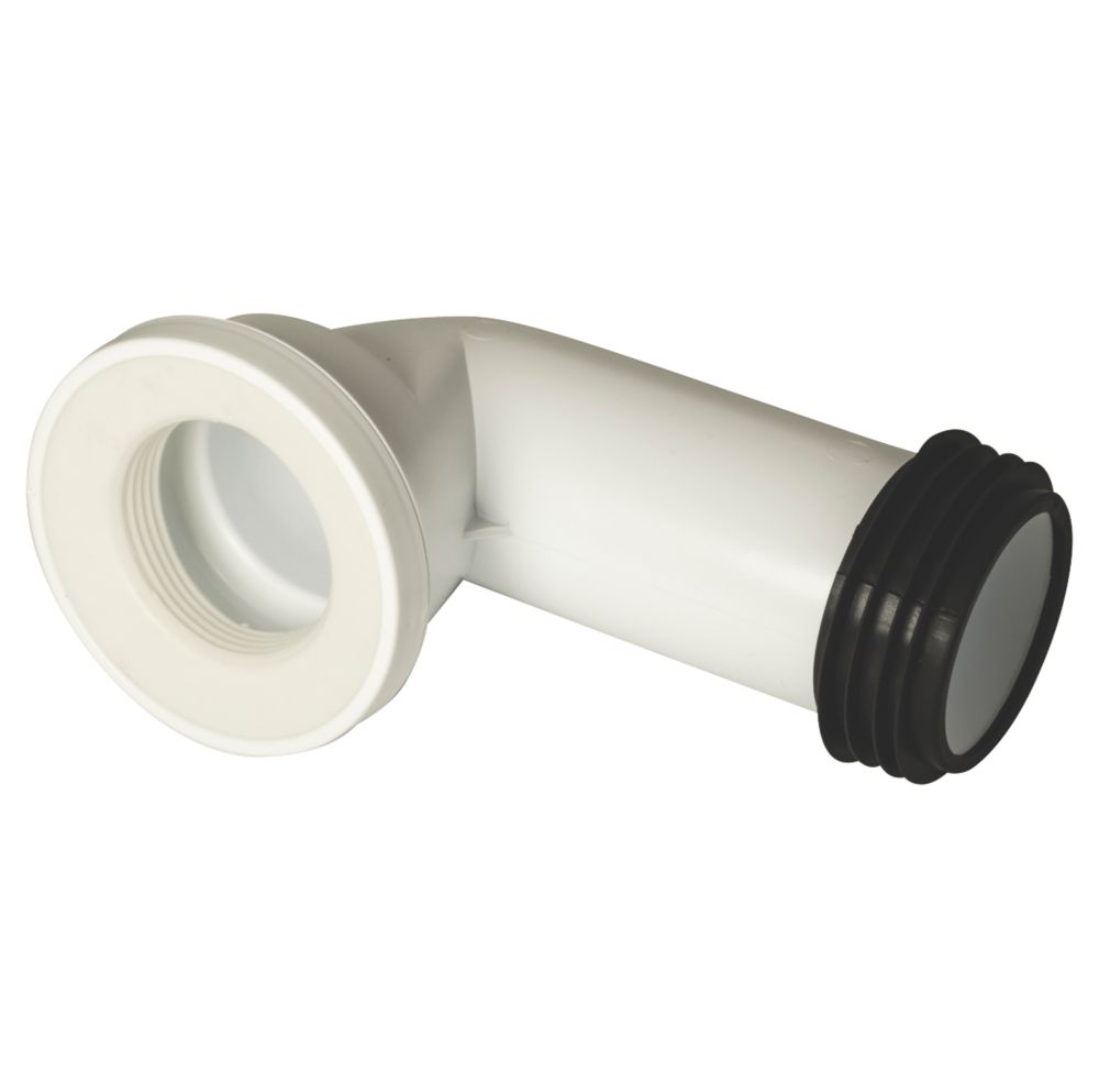 FloPlast Rigid 90° Angled Connector White 300mm - Screwfix