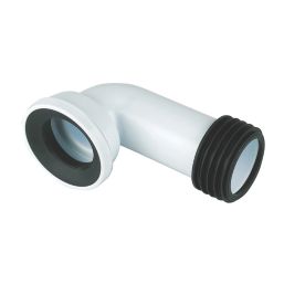 FloPlast  Rigid 90° Angled Pan Connector White 300mm