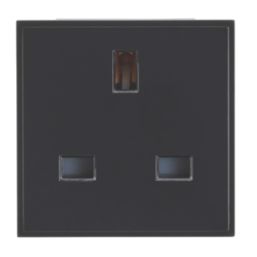 Contactum Grid 13A Unswitched Modular Socket Black