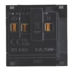Contactum Grid 13A Unswitched Modular Socket Black