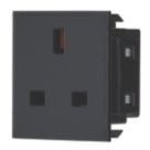 Contactum Grid 13A Unswitched Modular Socket Black