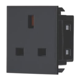 Contactum Grid 13A Unswitched Modular Socket Black